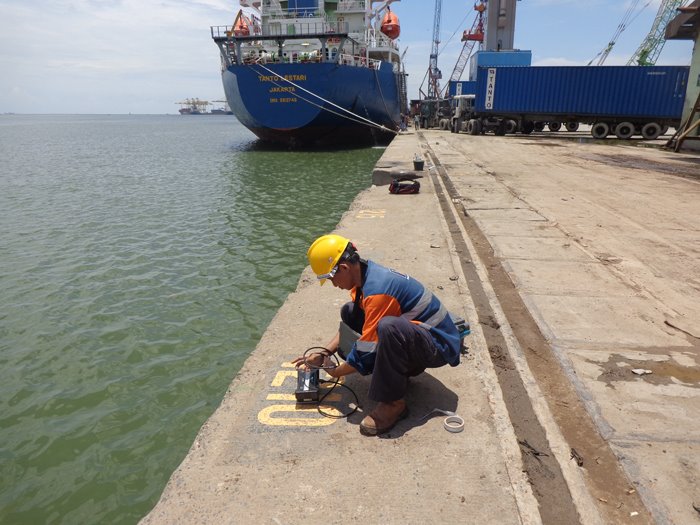 Pulse echo test at Pelindo I Cabang Pelabuhan Belawan Medan