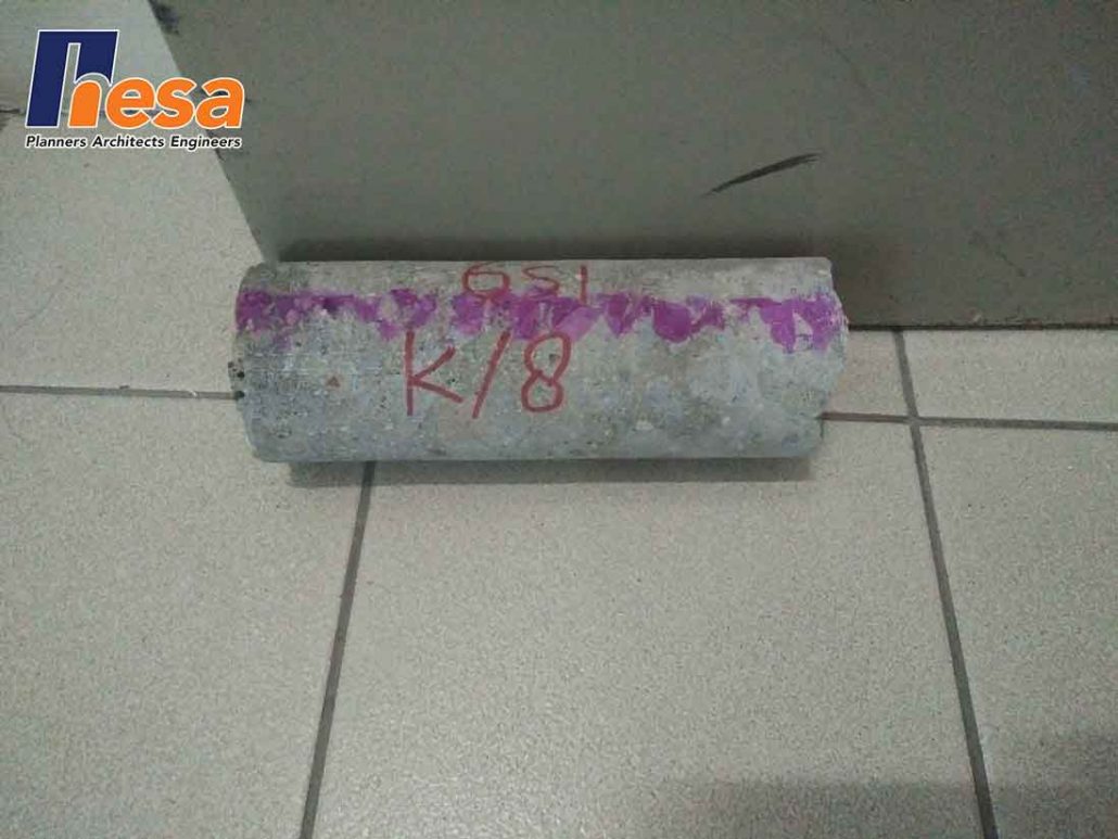 Sampel Core Drill Assessment struktur bangunan gedung GSI Tb Simatupang Jakarta