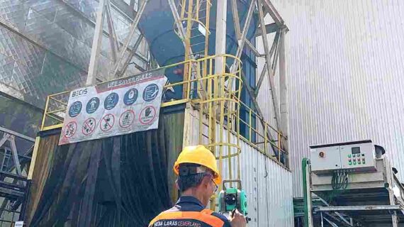 Survey Verticality Ash Silo & Bucket Elevator di Batang Industrial Park