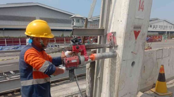 Concrete Coredrill & Crushing Test di Bekasi Industrial Estate MM2100