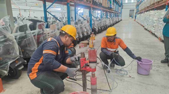 Pengujian struktur warehouse HUB Global Logistik Cikarang